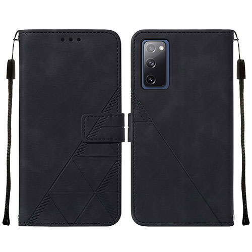 Leather Case Stands Flip Cover Holder Y01B for Samsung Galaxy S20 FE (2022) 5G Black