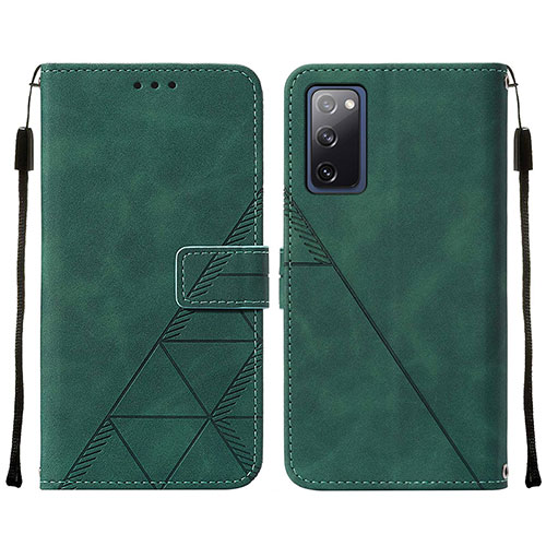 Leather Case Stands Flip Cover Holder Y01B for Samsung Galaxy S20 FE 4G Green