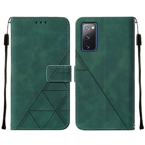 Leather Case Stands Flip Cover Holder Y01B for Samsung Galaxy S20 FE 5G Green