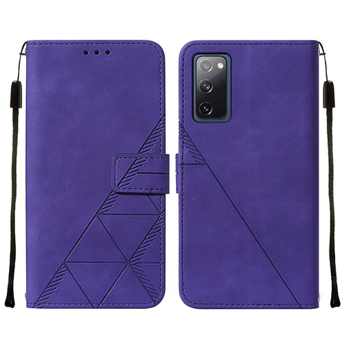 Leather Case Stands Flip Cover Holder Y01B for Samsung Galaxy S20 FE 5G Purple