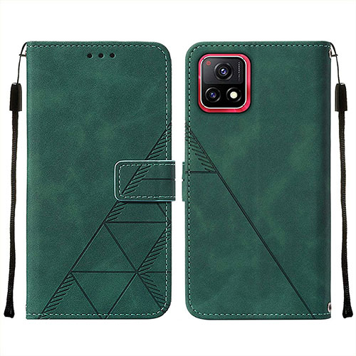 Leather Case Stands Flip Cover Holder Y01B for Vivo iQOO U3 5G Green