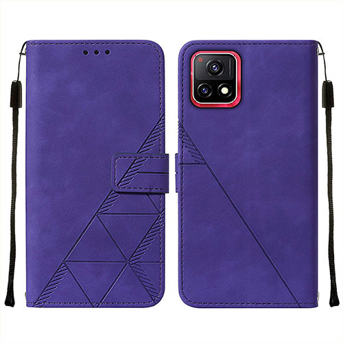 Leather Case Stands Flip Cover Holder Y01B for Vivo iQOO U3 5G Purple