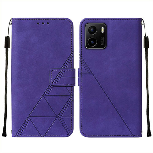 Leather Case Stands Flip Cover Holder Y01B for Vivo Y01 Purple