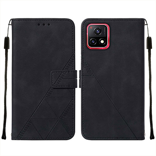 Leather Case Stands Flip Cover Holder Y01B for Vivo Y31s 5G Black