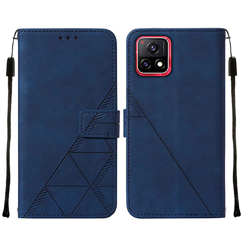 Leather Case Stands Flip Cover Holder Y01B for Vivo Y31s 5G Blue