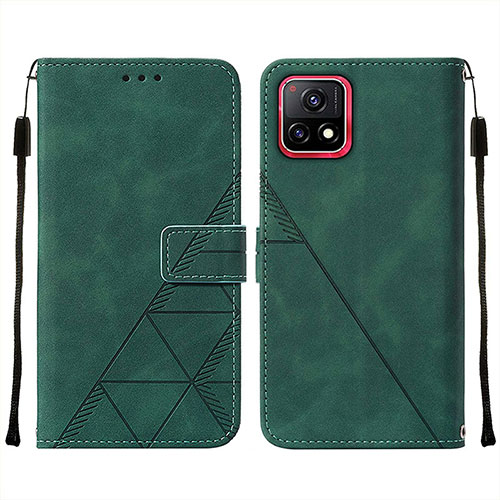Leather Case Stands Flip Cover Holder Y01B for Vivo Y31s 5G Green
