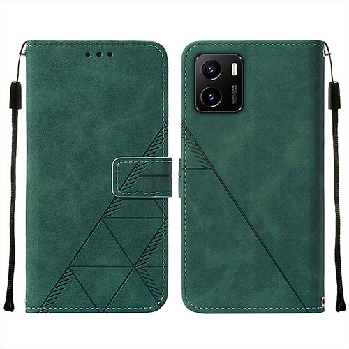 Leather Case Stands Flip Cover Holder Y01B for Vivo Y32t Green