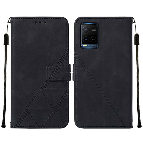 Leather Case Stands Flip Cover Holder Y01B for Vivo Y33T Black