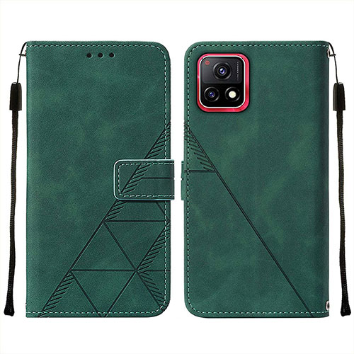 Leather Case Stands Flip Cover Holder Y01B for Vivo Y54s 5G Green