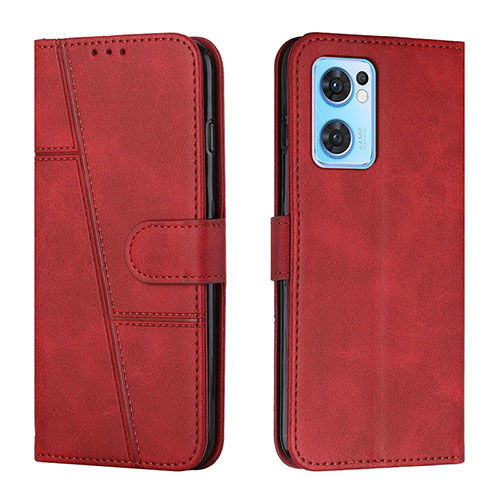 Leather Case Stands Flip Cover Holder Y01X for OnePlus Nord CE 2 5G Red