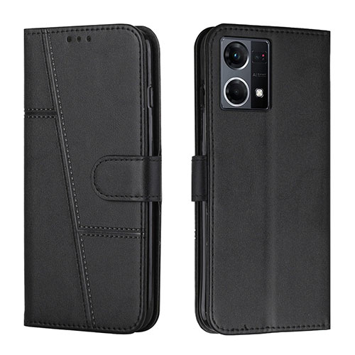 Leather Case Stands Flip Cover Holder Y01X for Oppo F21s Pro 4G Black