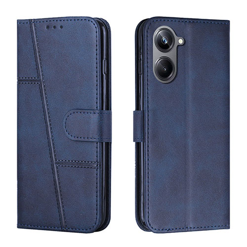 Leather Case Stands Flip Cover Holder Y01X for Realme 10 4G Blue