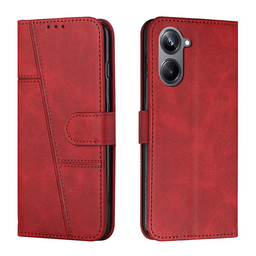 Leather Case Stands Flip Cover Holder Y01X for Realme 10 Pro 5G Red