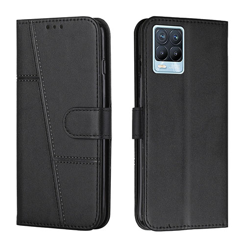 Leather Case Stands Flip Cover Holder Y01X for Realme 8 Pro Black