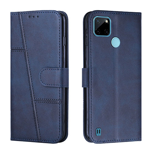 Leather Case Stands Flip Cover Holder Y01X for Realme C25Y Blue