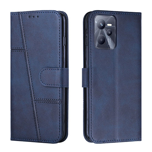 Leather Case Stands Flip Cover Holder Y01X for Realme Narzo 50A Prime Blue