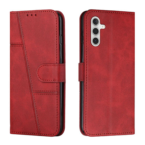 Leather Case Stands Flip Cover Holder Y01X for Samsung Galaxy A04s Red