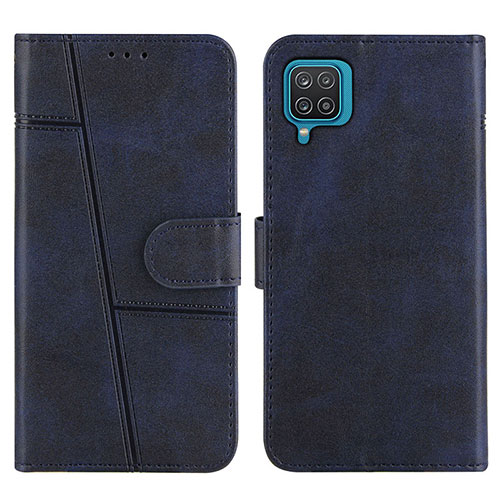 Leather Case Stands Flip Cover Holder Y01X for Samsung Galaxy A12 5G Blue
