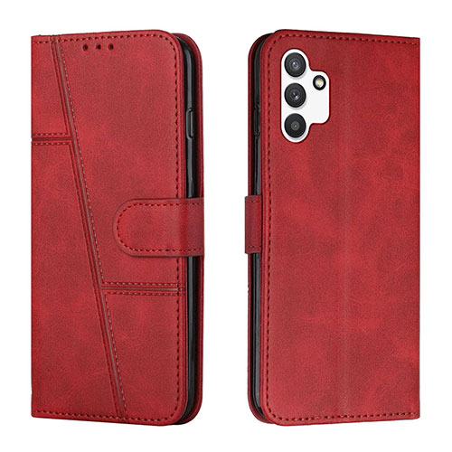 Leather Case Stands Flip Cover Holder Y01X for Samsung Galaxy A13 4G Red