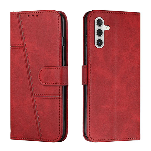 Leather Case Stands Flip Cover Holder Y01X for Samsung Galaxy A13 5G Red