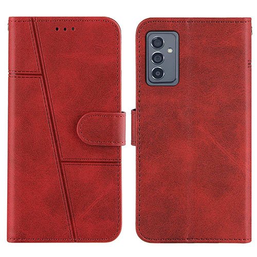 Leather Case Stands Flip Cover Holder Y01X for Samsung Galaxy A15 4G Red