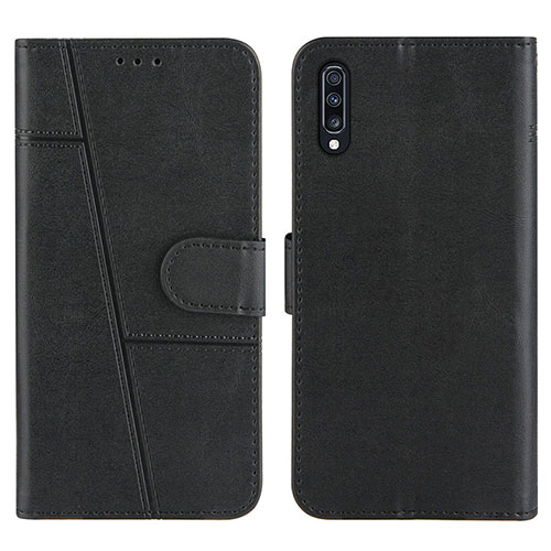 Leather Case Stands Flip Cover Holder Y01X for Samsung Galaxy A30S Black