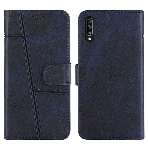 Leather Case Stands Flip Cover Holder Y01X for Samsung Galaxy A30S Blue