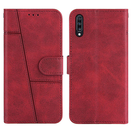 Leather Case Stands Flip Cover Holder Y01X for Samsung Galaxy A30S Red