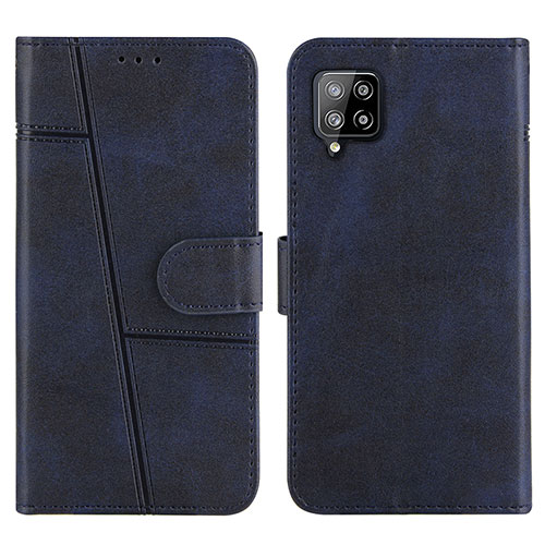 Leather Case Stands Flip Cover Holder Y01X for Samsung Galaxy A42 5G Blue