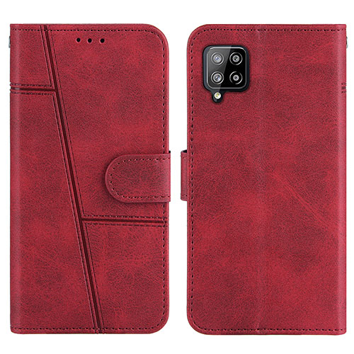 Leather Case Stands Flip Cover Holder Y01X for Samsung Galaxy A42 5G Red