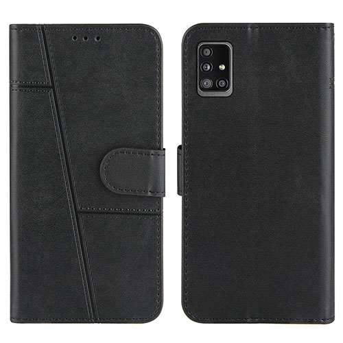 Leather Case Stands Flip Cover Holder Y01X for Samsung Galaxy A51 4G Black