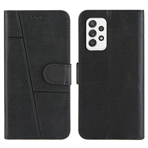 Leather Case Stands Flip Cover Holder Y01X for Samsung Galaxy A52 4G Black