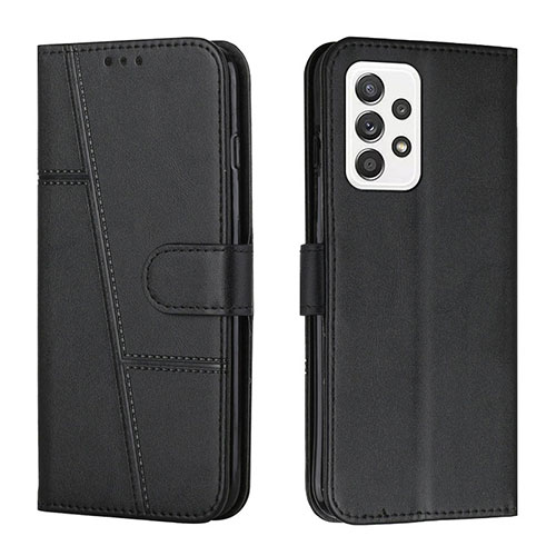 Leather Case Stands Flip Cover Holder Y01X for Samsung Galaxy A53 5G Black