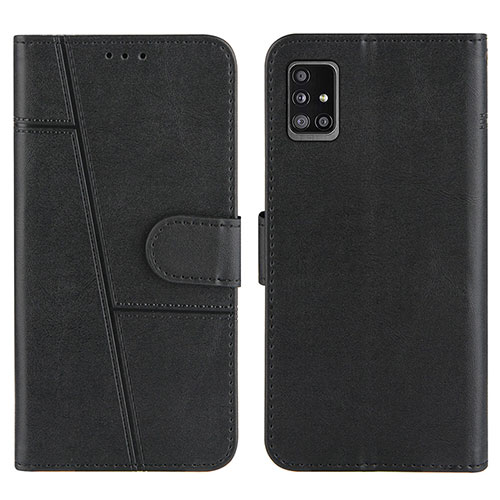 Leather Case Stands Flip Cover Holder Y01X for Samsung Galaxy M40S Black