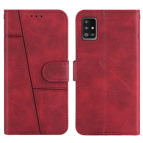 Leather Case Stands Flip Cover Holder Y01X for Samsung Galaxy M40S Red