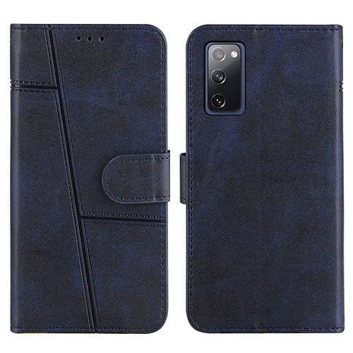 Leather Case Stands Flip Cover Holder Y01X for Samsung Galaxy S20 FE 4G Blue