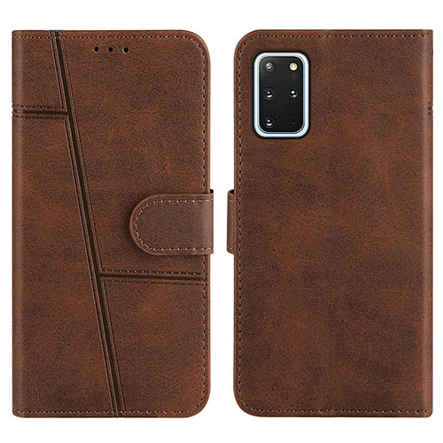 Leather Case Stands Flip Cover Holder Y01X for Samsung Galaxy S20 Plus Brown