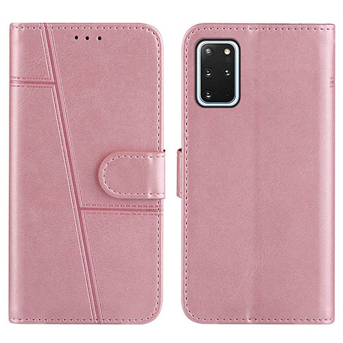 Leather Case Stands Flip Cover Holder Y01X for Samsung Galaxy S20 Plus Rose Gold