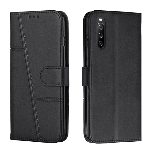 Leather Case Stands Flip Cover Holder Y01X for Sony Xperia 10 IV Black