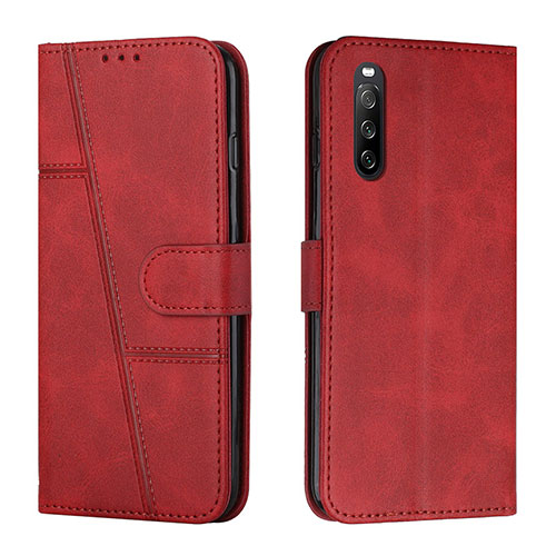 Leather Case Stands Flip Cover Holder Y01X for Sony Xperia 10 IV Red