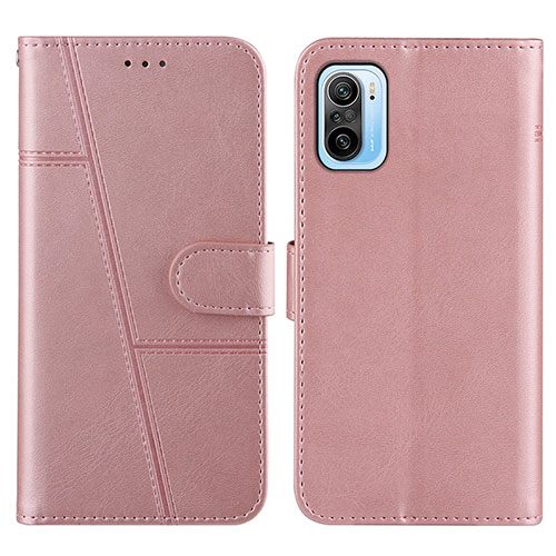 Leather Case Stands Flip Cover Holder Y01X for Xiaomi Mi 11i 5G Rose Gold