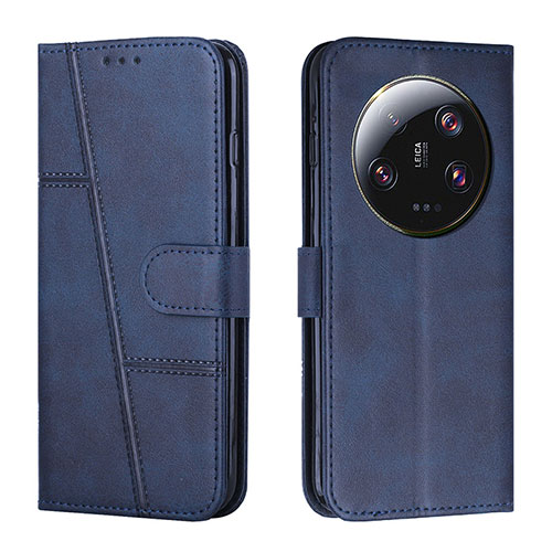 Leather Case Stands Flip Cover Holder Y01X for Xiaomi Mi 13 Ultra 5G Blue