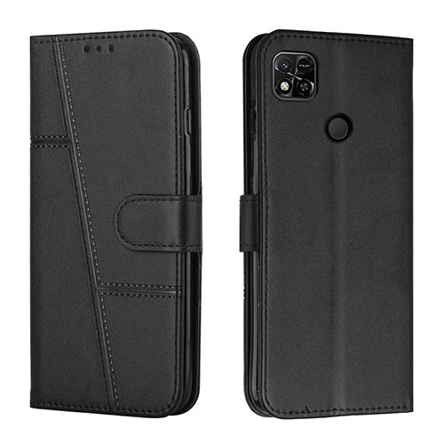 Leather Case Stands Flip Cover Holder Y01X for Xiaomi POCO C3 Black