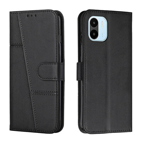 Leather Case Stands Flip Cover Holder Y01X for Xiaomi Poco C50 Black