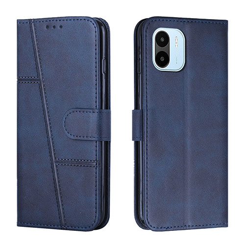 Leather Case Stands Flip Cover Holder Y01X for Xiaomi Poco C51 Blue