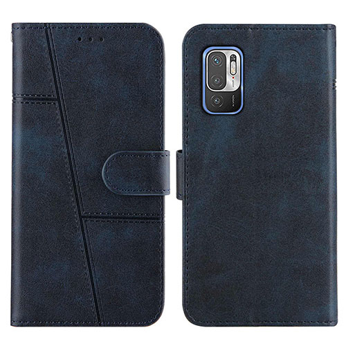 Leather Case Stands Flip Cover Holder Y01X for Xiaomi POCO M3 Pro 5G Blue