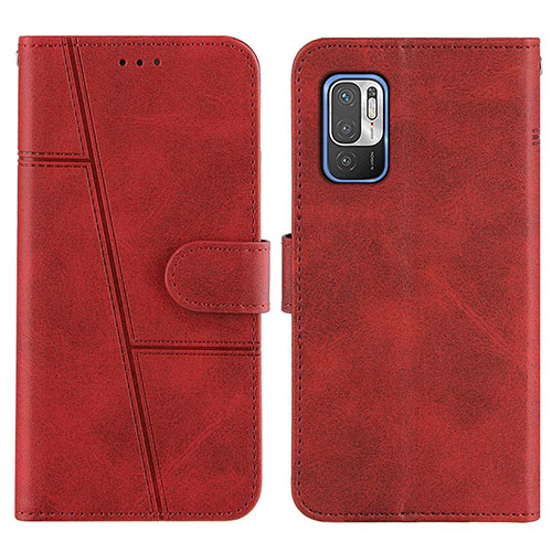 Leather Case Stands Flip Cover Holder Y01X for Xiaomi POCO M3 Pro 5G Red