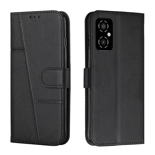 Leather Case Stands Flip Cover Holder Y01X for Xiaomi Poco M4 5G Black