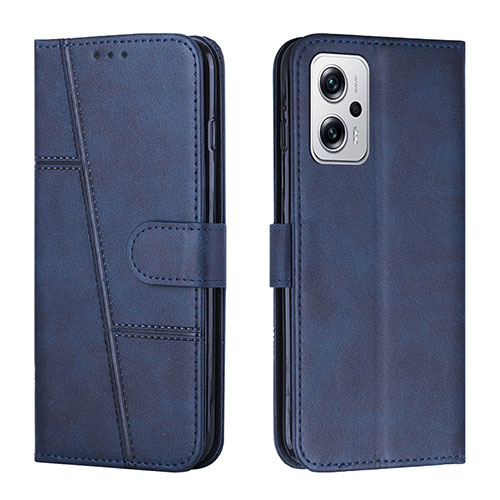 Leather Case Stands Flip Cover Holder Y01X for Xiaomi Poco X4 GT 5G Blue