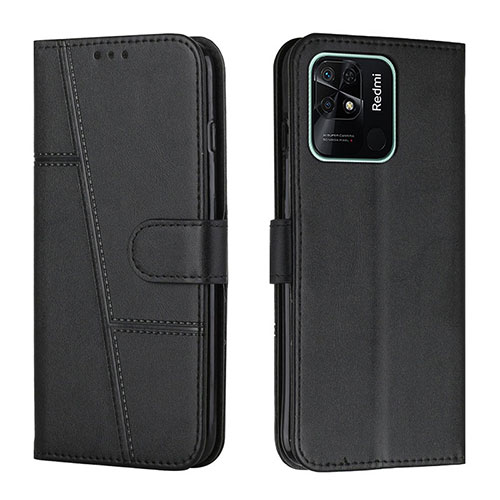 Leather Case Stands Flip Cover Holder Y01X for Xiaomi Redmi 10 Power Black